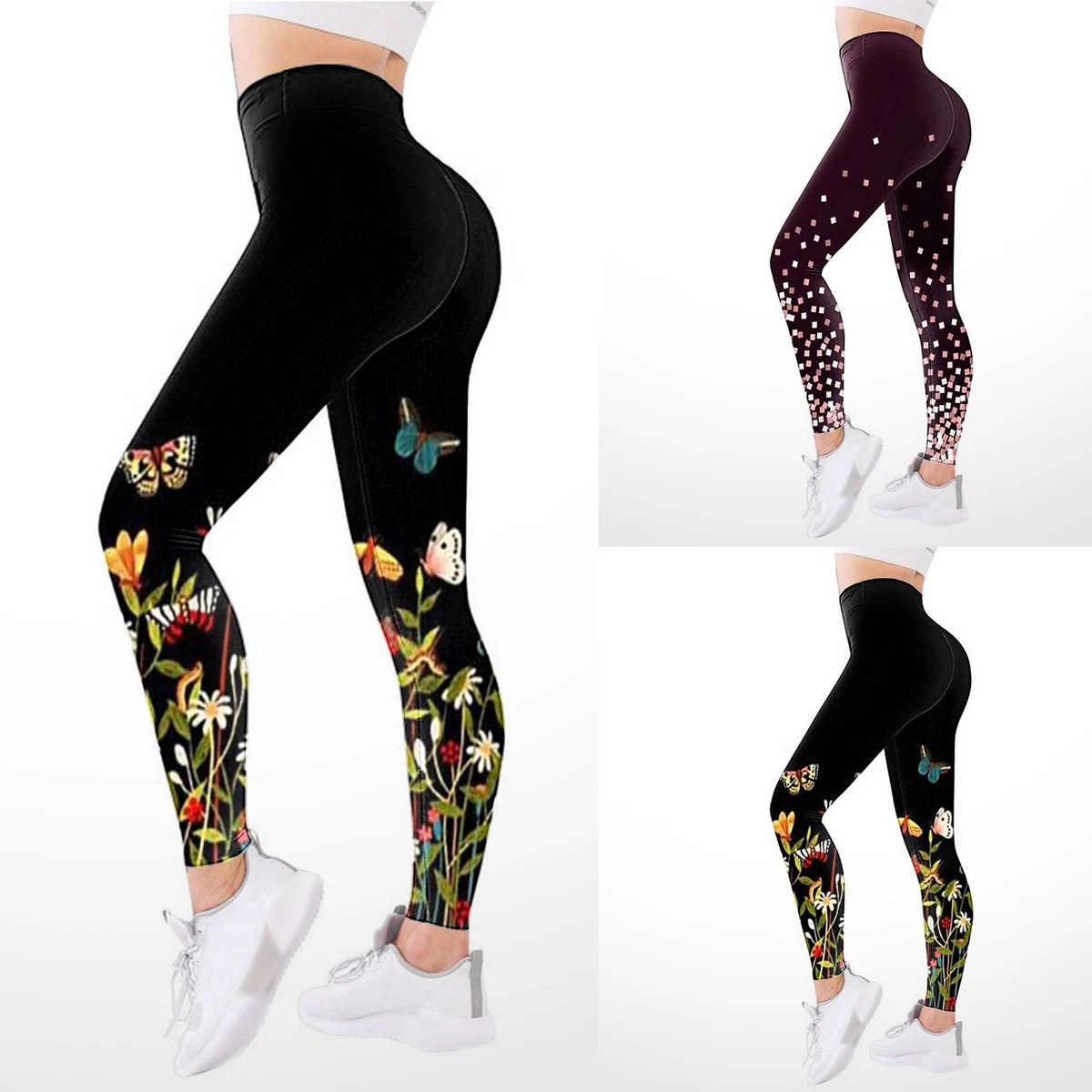  Polyester Spandex Yoga Pants Women Leggings High Waist