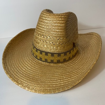 Vintage Bee Cool Straws Hat Feathered 