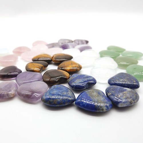 10x Edelstein Heilstein Herz Stein Glücksbringer Chakren Schutzstein 20x20mm - Bild 14 von 86