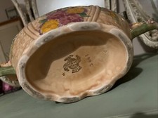 Vintage Arthur wood double handle art deco style mantle vase (garden wall 3661)