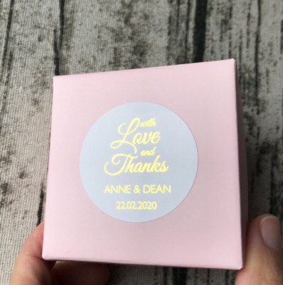 Silver Rose Gold Foil Personalized Gift Labels Wedding Thank You Favour Stickers
