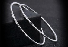 B22 Earring Creole 43 mm made of Sterling Silver 925