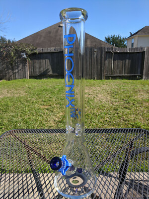 Phoenix Star - 18'' Inch (XL) Glass Beaker Water Pipe Bong - 14mm - Blue