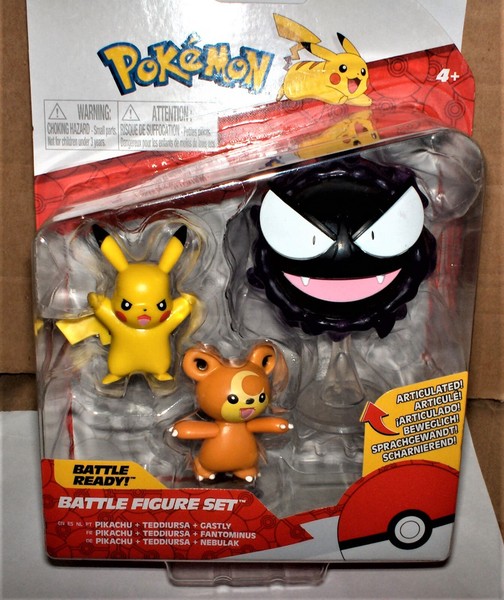 Pokemon Figuren-3Er-Set Pikachu,Teddyursa,Nebulak Je 4-7 Cm Neu,Ovp,Lizenz-image