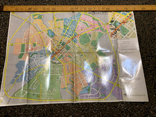 Minsk Belarus Soviet USSR Tourist Wall Map Poster 1978