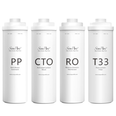 PP CTO T33 RO Water Filter Cartridge Replacement For SimPure T1-400 RO System