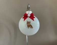 Handmade Chihuahua Dog 2  Round Disk Shaped Glass Ornament, Made In The USA New