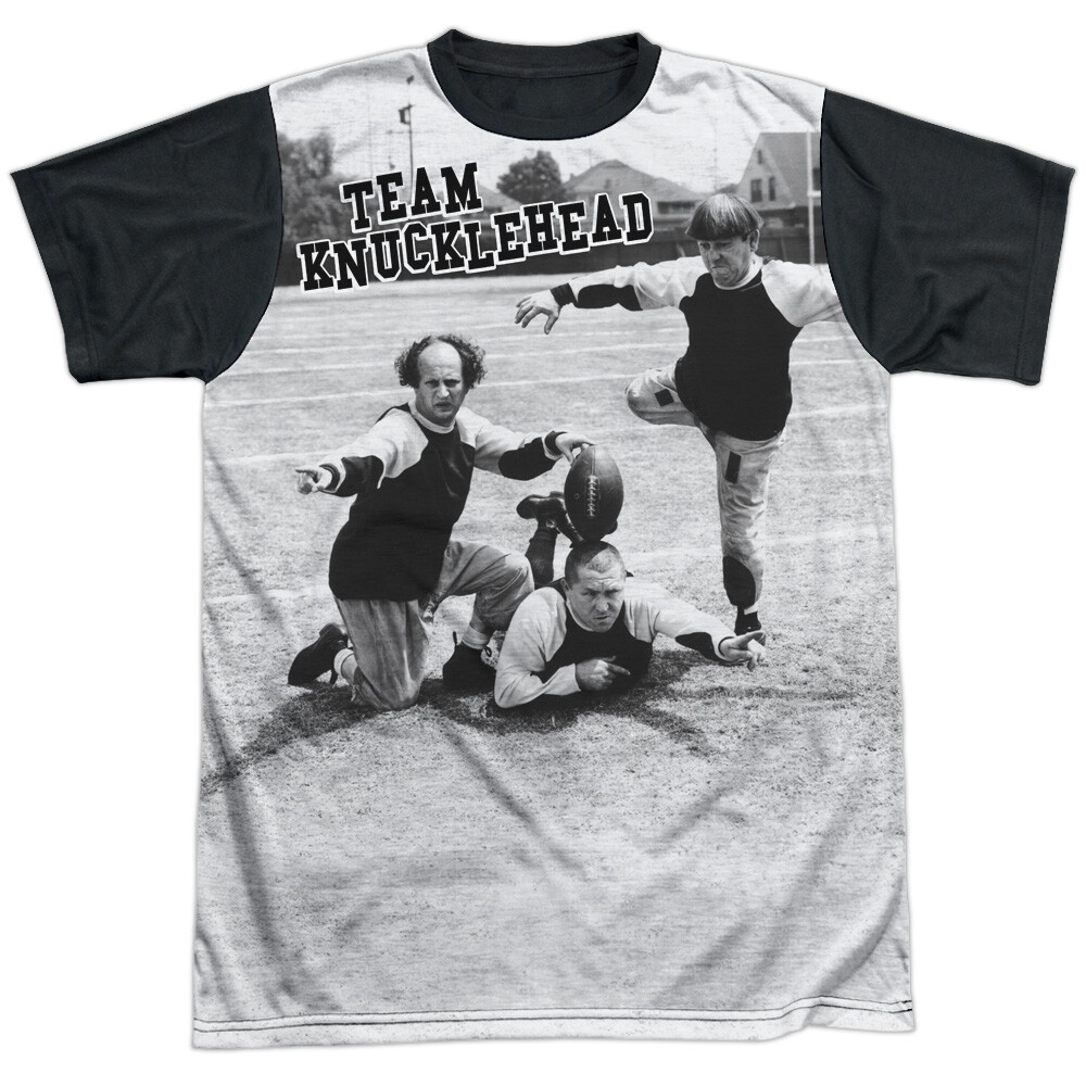 Three Stooges Team Knucklehead Adult Costume T Shirt (Black Back), S-3XL