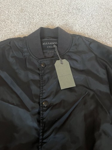 All Saints Herren Kitson Bomberjacke Mantel schwarz italienisches Tuch Größe XS UVP 228£ - Bild 5 von 10
