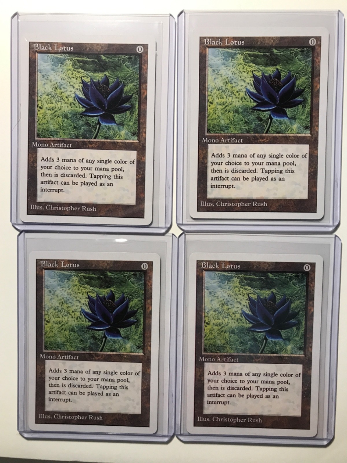 MTG Unlimited  Proxies Play Set of (4)  Black Lotus  Magic the Gathering