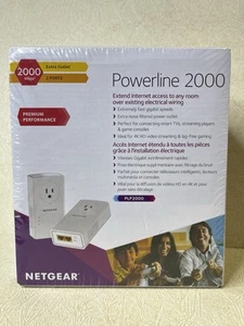 NETGEAR PLP2000 Powerline Adapter 2000Mbps PLP2000-100PAS - WHITE - NEW - SEALED