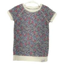 Carters Girls Floral Short-Sleeve Dress Size 5 Pink/Blue/White 100 Cotton