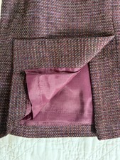 Vintage Talbots Petites Mulberry Purple Wool Blend Tweed Pencil Skirt Size 2