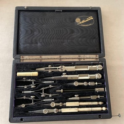 10-piece drafting set TAISHOSEISAKSHO Showa retro #e0f0b9
