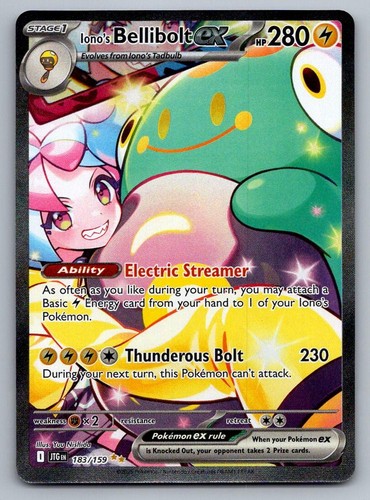 Pokemon Iono's Bellibolt ex HOLO 183/159 Journey Together JTG SIR NM