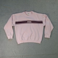 PINK Victoria's Secret Light Pink Crewneck Sweatshirt with Purple Stripe Size L
