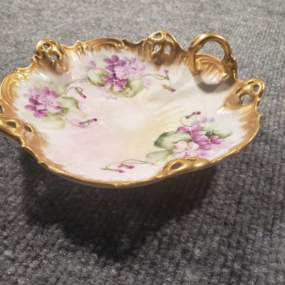 Antique Rosenthal Moliere Bavaria Bonbon Dish With Artist Signature 1891-1906