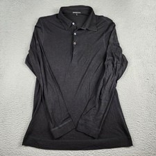 James Perse Shirt Mens 1 Small Black Polo Golf Long Sleeve Made In USA