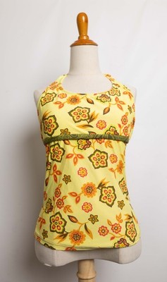 Hapari Women's Yellow Scoop Neck Tankini Swim Top Size L NWOT