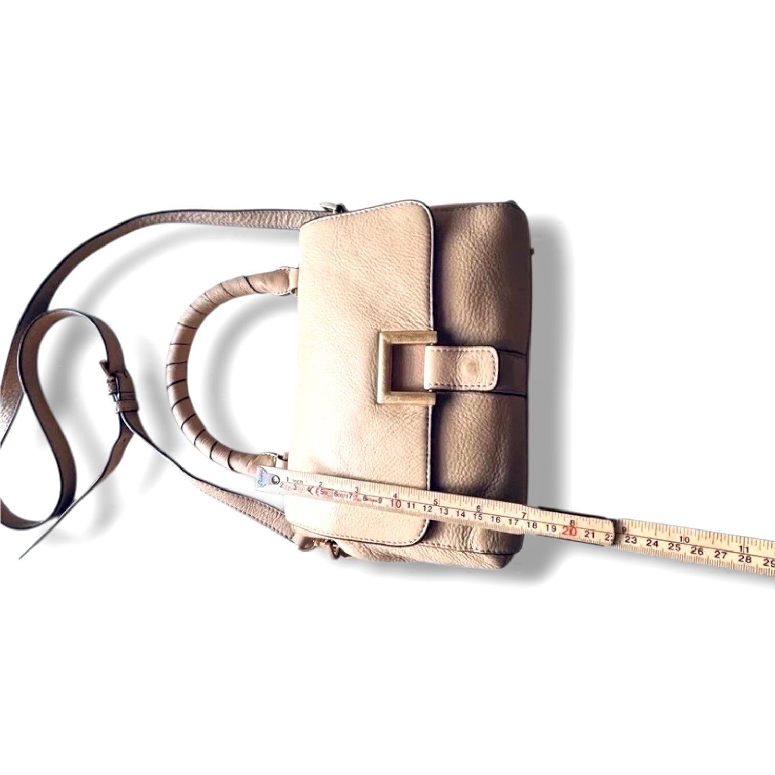 DKNY Genuine Leather Beige Shoulder Bag image 6