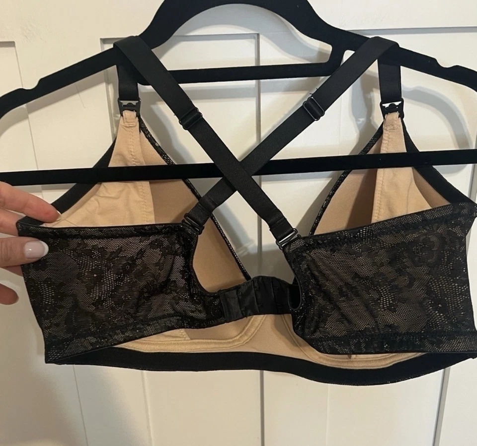 Natori Private Luxuries Maternity Nursing Clip Down Wireless Bra 38DD Black - Image 4 of 4