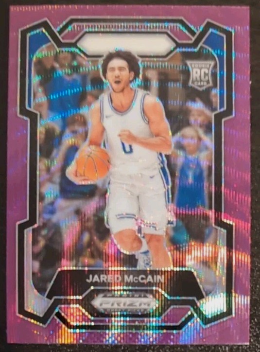 Jared McCain #35 2024 Panini Prizm Draft Picks Purple Wave Prizm RC Duke