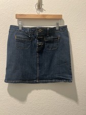 Polo Jeans Company Ralph Lauren Denim Mini Skirt Size 29 Dark Wash Y2K