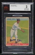 1933 Goudey Big League Chewing Gum R319 Red Faber Urban (Red) #79 BVG 3 HOF 7ut