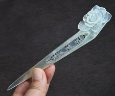 Natural Xiu Jade  flower Hairpin Vintage-Inspired Hair Accessory for Women B40
