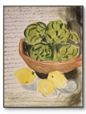 Pop Art Abstract Expressionism Original Food 11 by 15 Oil Pastel on Paper