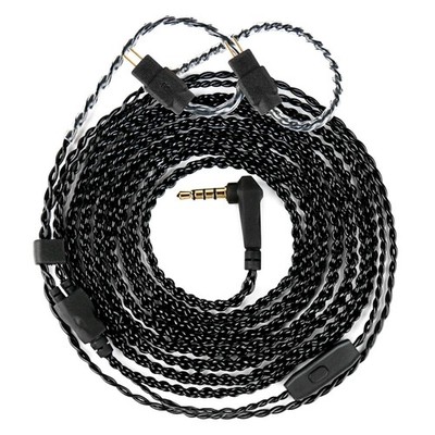 2M 2pin IEM Cable,2-Meter Long Earbud Cords with 2PIN 3.5MM Mic, Dark