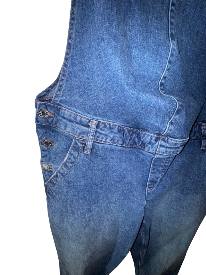 Gap Maternity Denim Overalls Large Comfortable Sustainable Chic Blue Jeans - Image 4 of 4