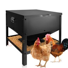 80 lb Chicken Feeder with Waterproof Lid Freestanding Chicken Feeding Box