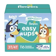 116 Count Pampers Training Pants - Easy Ups Boys & Girls Bluey - Size 3T-4T, 0.35 per diaper