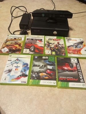 Xbox 360 Konsole, 250 GB+Kinect+Kontroller+7Spiele.