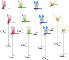 12 Pack Dragonfly Clip,Fake Dragonflies, Humming Bird Stakes Fake, Plastics Drag