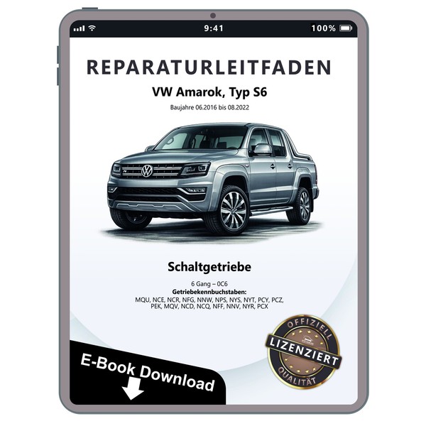 Vw Amarok Typ S6 2016-2022 6 Gang Schaltgetriebe 0C6 Reparaturleitfaden E-Book-image