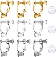 18 Pieces Clip-On Earrings Converter Components with Post for Non-Pierced Ears C