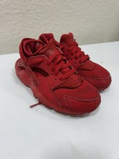 Nike Air Huarache Run GS Triple University Red 654275-600 Shoe Size 5Y Youth