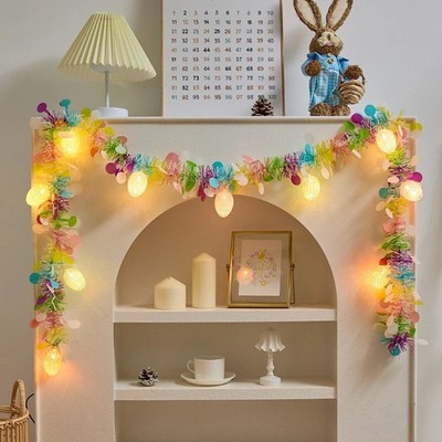 Künstliche Osterlichterkette Eier Hängedekor Frühling Party Zuhause