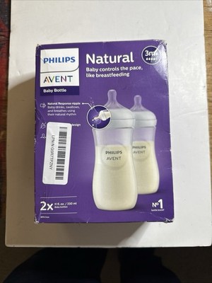 Philips Avent Baby Bottles *Set of 2 *11 oz. *3m+ *Clear