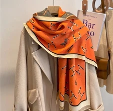 Luxury Long Scarf Women Vintage Horse Imitate Cashmere Pashmina Shawl 185x65cm