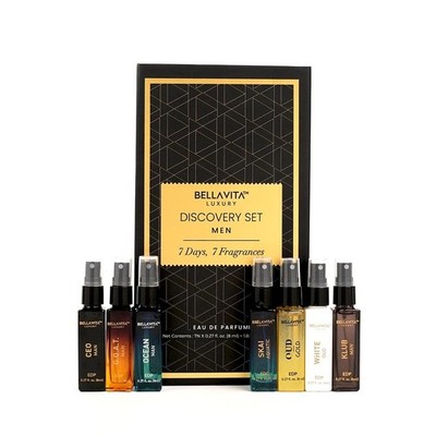 Bellavita Luxury Men's Perfume Discovery Gift Set with CEO Man, G.O.A.T., OCE...