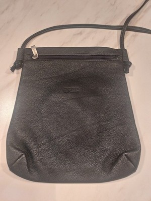 BREE Leder Schultertasche Schwarz Handtasche 20x22x4 cm (BxHxT)