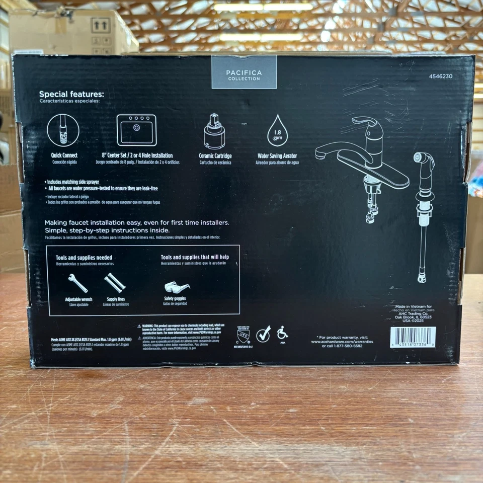 OakBrook One Handle Chrome Kitchen Faucet - Image 2 of 2