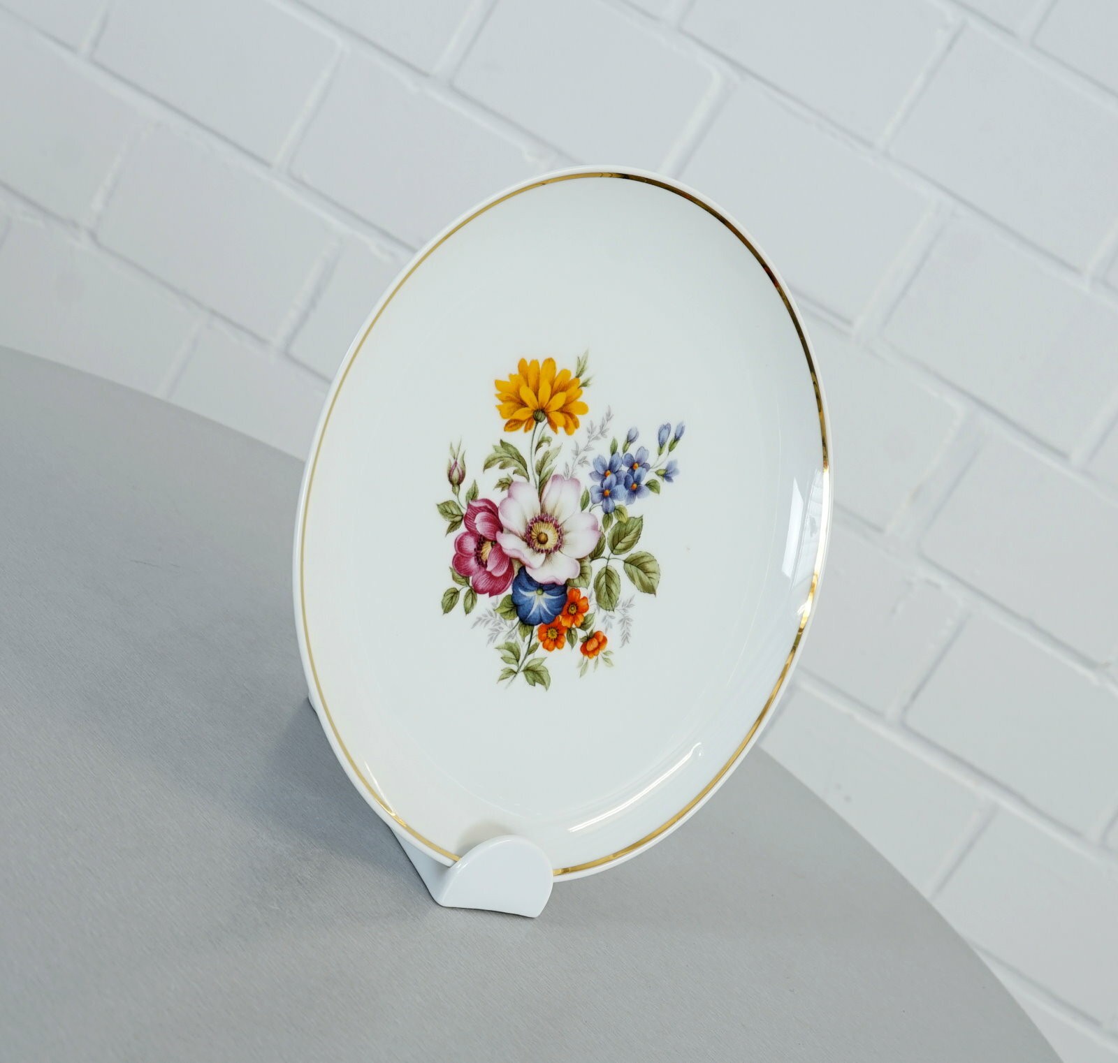 Plato de porcelana Fürstenberg plato de joyería con soporte flores Ø 24,5...