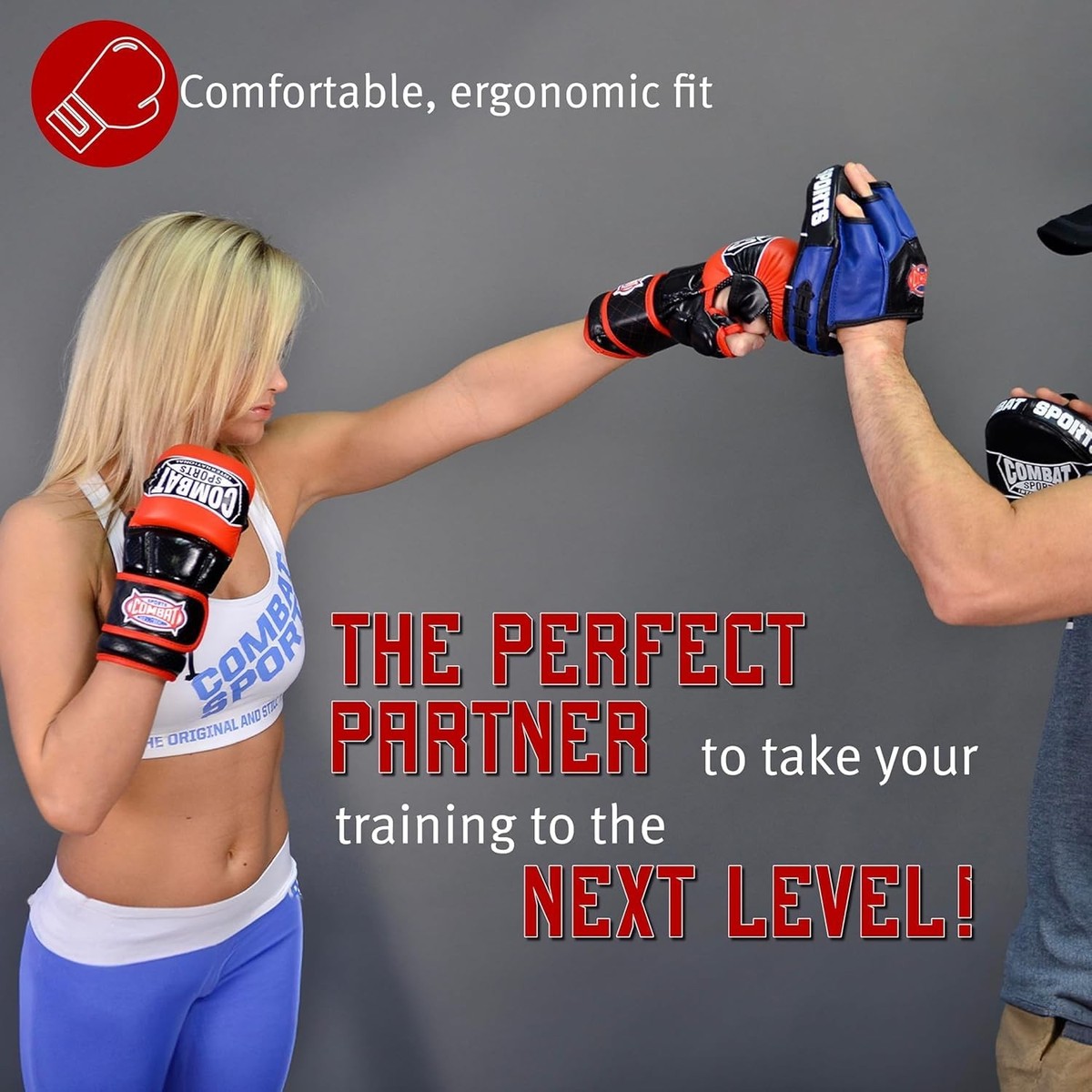 Combat Sports Max Strike Mma Training Gloves Fingerless Red Boxing