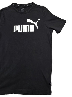 Puma Essentials Herren T-Hemd Schwarz Logo S Kurzarm Baumwolle