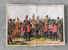 Antique 1880 Our British Soldiers  Military Ranks Uniforms Horses Book Print