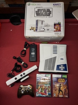 Xbox 360 S Slim Console Star Wars Limited Edition 320GB Kinect Box Inserts Games